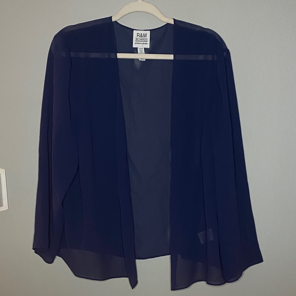 R&M Richards Deep Blue Sheer Cardigan